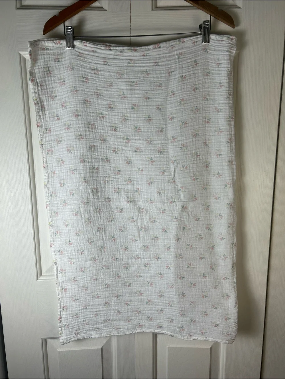 Luxe + Willow Floral Baby Swaddle Blanket Muslin Cotton Pink White Green Yellow